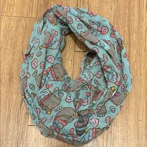 Pusheen Kids Infinity Scarf - Teal and Pink